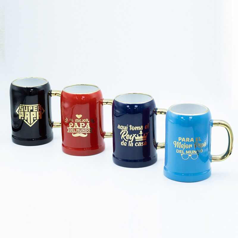 Dia 8.3*9.4cm 13.7cmH Father's Day isolated electroplating beer mug for festival celebration