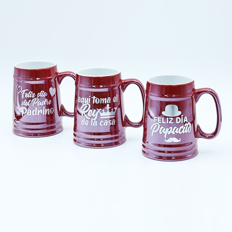 Toko Grosir Souvenir Mug Hari Ayah Mug Elektroplating Petir Dengan Stiker Foil Perak Laser Pembakaran Dia 8.1*10.2cm 13.5cmT