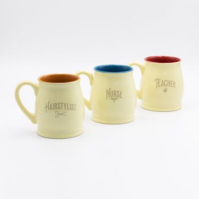 แก้วมัควันครูแบบ Decal Fired สองสีเคลือบ Stoneware ขนาด Dia 8.3*9.3cm 10.8cm