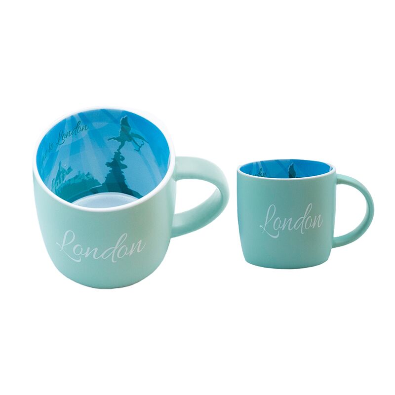 데칼 소성 세라믹 스톤웨어 커피 머그 350ml 12oz 기념품 샵용 커피 컵