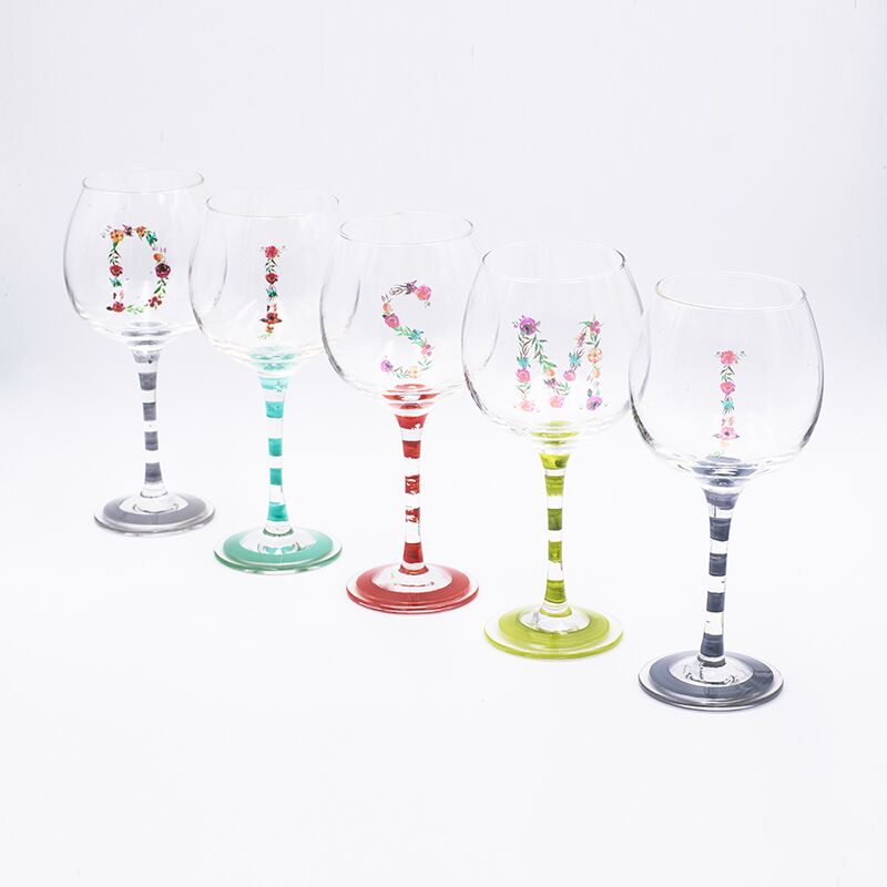 Dia7*7.5cm 21.7cmH 520ml Lenteglas Kelk met Gebakken Decal Ontwerp voor de Huishoudwinkel