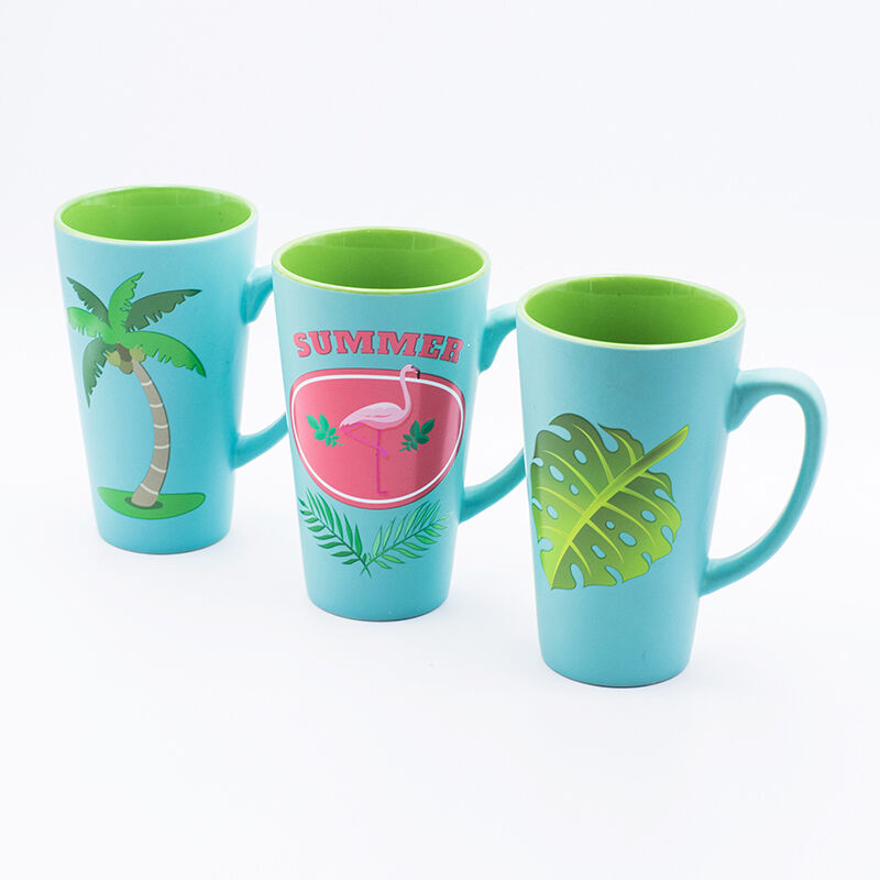 Unique Design Souvenir Two-tone Coffee Mug With Decal Fired Dia 8.9*15.2cm 6.9cmH 450ml For Home Goods Store