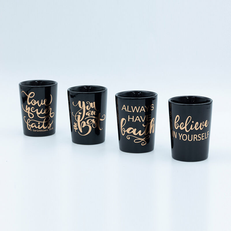 Dia 6.2*5.1cm 8.1cmH 120ml Souvenir coffee mug with laser decal unique design for home goods store