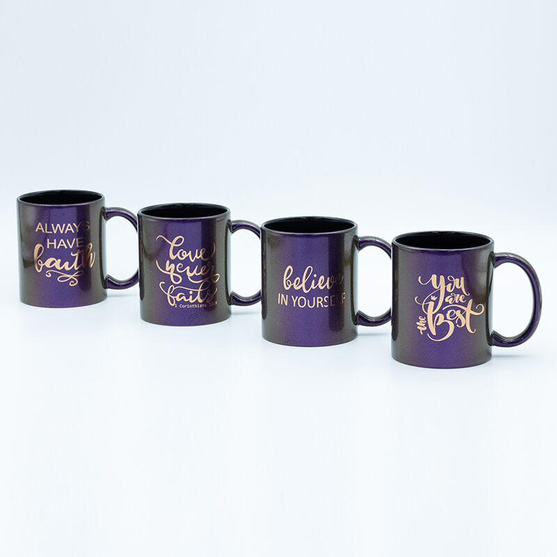 420ml Souvenir coffee mug with laser decal Dia 8.8*8.8cm 10.8cmH unique design for home goods store