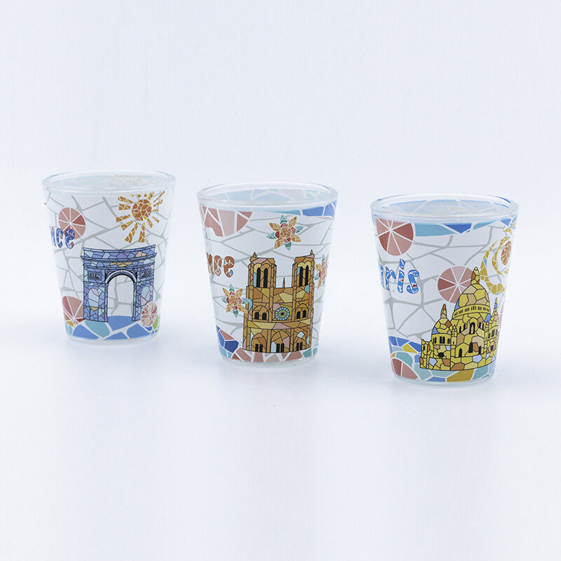 Dia 5*3.5cm 6cmH 45ml souvenir cup with decal fired commemorative significance for souvenir shop