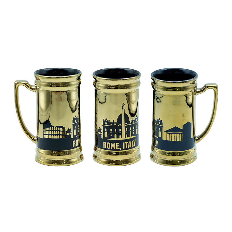 580ml Souvenir mug with electroplate and decal fired Dia 8.7*9cm 16.2cmH memorable for tourist attractions