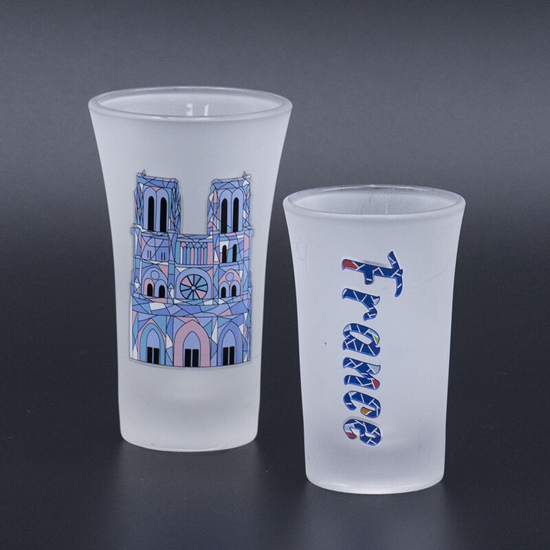 65ml Souvenir acid-etched cup with  decal fired commemorative for cultural and tourism creative store