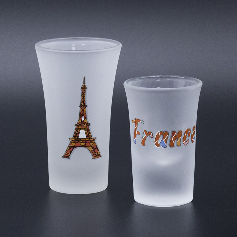 65ml Souvenir acid-etched cup with  decal fired commemorative for cultural and tourism creative store