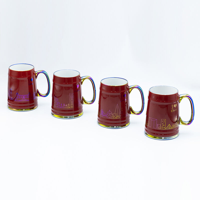 680ml Souvenir mug with decal fired and electroplated for cultural and tourism creative store