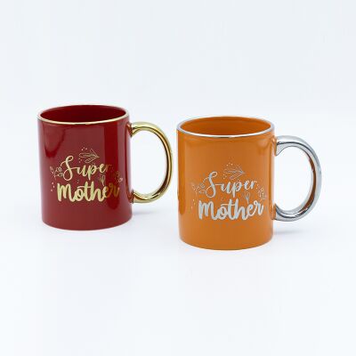 Qualité 300 ml de tasse pour la fête des mères avec électroplaté en or et en argent pour le matériau céramique Usine