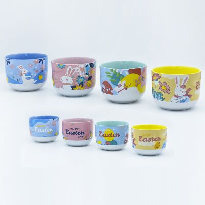 Qualità 500 ml di ciotola di Pasqua con Decal Fired Design in ceramica per la celebrazione del festival Fabbrica