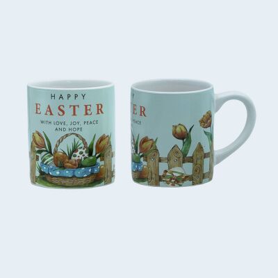 Quality Two Tone Easter Mug Factory With Decal Fired Dia 7.1*7 Cm 8.3 Cm H  For Festival Celebration Type factory