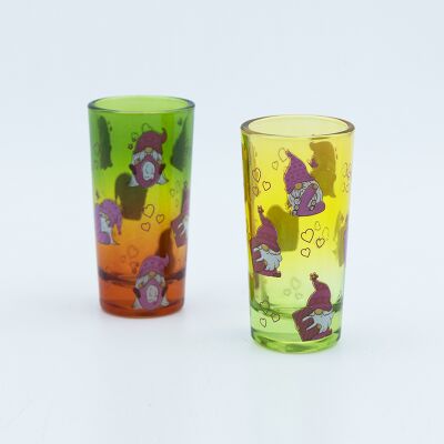 Qualität 50 ml Valentines Shot Glas Dekal abgefeuert und zwei Farben gesprüht für den Geschenkeladen Fabrik