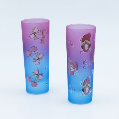 Quality Dia 4*3.3cm 10.6H Valentines Day Cups With Two Tone Color Spraying And Decal Fired For Gift Shoppers factory