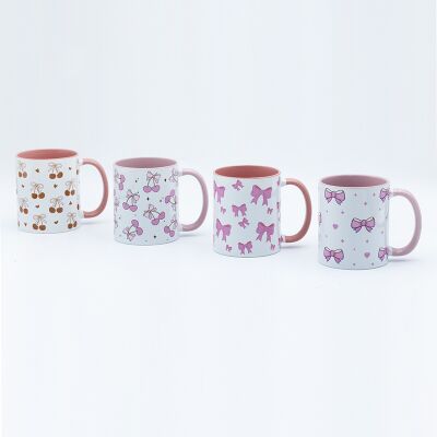 Qualità Tazza di San Valentino con texture di alta gamma da 330 ml con decalcomania, cotta per la celebrazione del festival Fabbrica