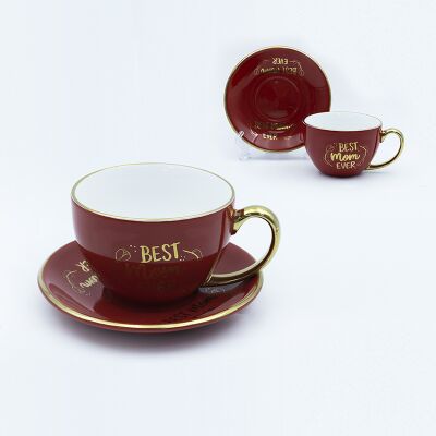 Quality Electroplating Mother's Day Mugs And Saucers  Dinnerware For Gift Stores factory