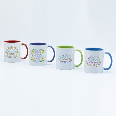 Kualitas Mug Dua Warna 330ml Hari Ibu Dengan Stiker Bakar Untuk Perayaan Festival pabrik
