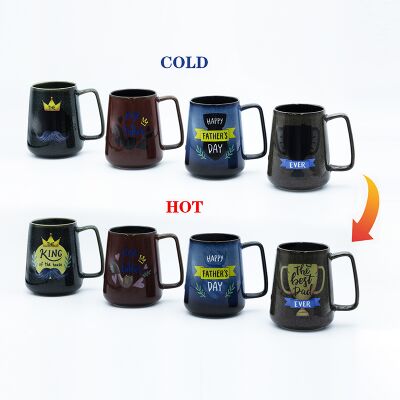 Chất lượng 830 ml biến đổi Glaze mug với nhiệt thay đổi Decal bắn cho ngày của cha cho cửa hàng quà tặng nhà máy