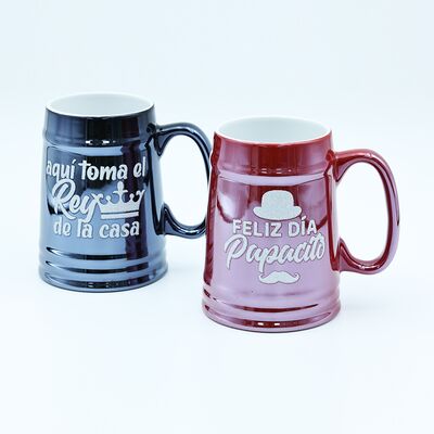 Qualität Blitz-Galvanisierung Vatertags-Tasse mit Glitzer-Abziehbild, Brennen 680 ml, Durchmesser 8,1 * 10,2 cm, 13,5 cm hoch Fabrik