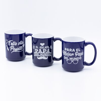 Kwaliteit 410ml Keramische Vaderdag Mokken Dia 8.5*6.8cm Met Glitter Decal Gebakken Fabriek