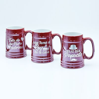 Kualitas Souvenir Grosir Toko Hari Ayah Petir Electroplating Mug Dengan Laser Perak Foil Decal Menembak pabrik