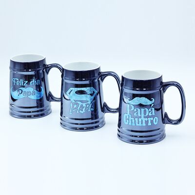 Qualité Décalcomanie en feuille bleu diamant, tasses pour la fête des pères, diamètre 8,1*10,2 cm, hauteur 13,5 cm, 650 ml Usine