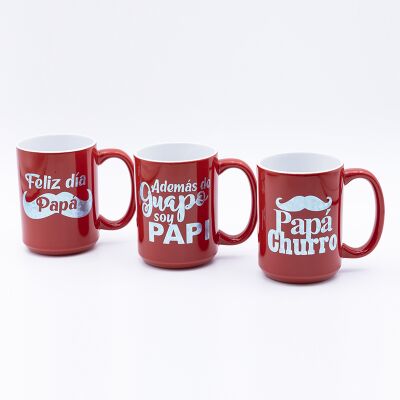 Qualité Mug géant pour la fête des pères avec décalcomanie à paillettes cuite au four 410ml pour magasin de souvenirs en gros Usine