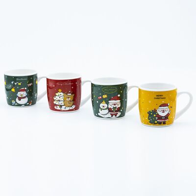 Jakość 250 ml OEM Zabawne Świąteczne Dwu-tonowe kubki do kawy z dekal wystrzelony do hurtowego sklepu z pamiątkami fabryka