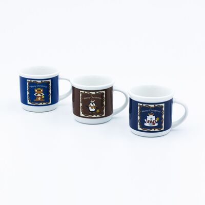Quality Factory Custom Two Tone Mugs Christmas Ceramic Coffee Mug With Decal Fired Dia 7.1*5 Cm 6.6 Cm H factory