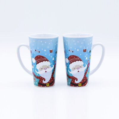 Qualidade Chávena de café de cerâmica de Natal com decal e capacidade de 450 ml para feriados e ocasiões festivas Fábrica