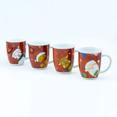 Quality 12 Oz Ceramic Decal Fired Commemorative Christmas Coffee Cups In Bulk For Festival Celebration Type factory