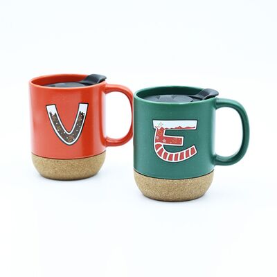 Qualité Une tasse de café de Noël avec une base en liège et un couvercle en plastique pour cadeaux de Noël Usine