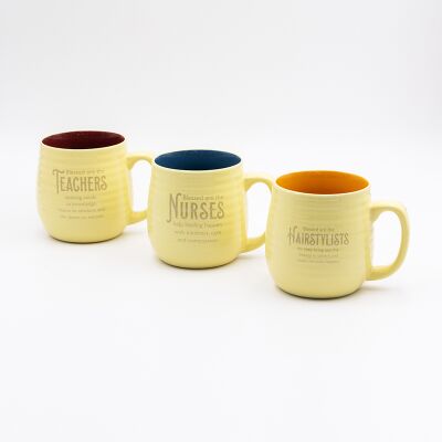 Quality Embossed Relief High End Texture 600ml Coffee Mug Bulk For Teachers Day Emboss Cup Decal Fired factory
