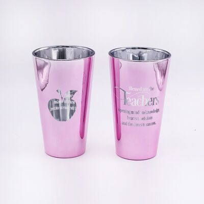 Kualitas Aluminizing Dan Laser Ukiran Happy Teacher's Day Cup High End Tekstur pabrik