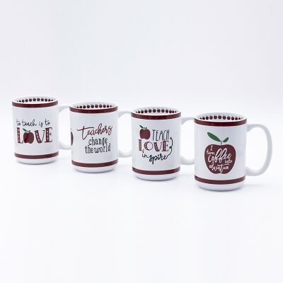 Kwaliteit Geschenkenwinkels Dag van de leraar Kleurige mokken met binnen en buiten decal ontworpen Memorable Fabriek