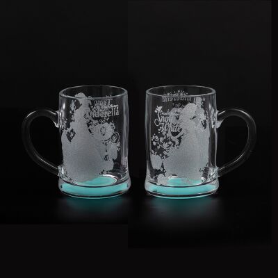 Qualité Bouteilles en verre personnalisées avec poudre de glitter et pulvérisation de couleur Dia 7.8 * 8.5cm 12cmh 380ml Pour les acheteurs de cadeaux Usine