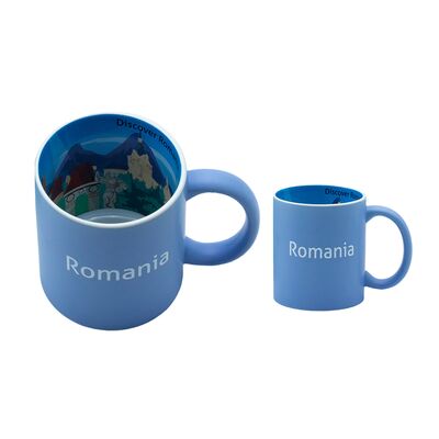 Qualität 330 ml Kapazität Souvenir Kaffeetasse mit Dekal-Fire Design 8cm Durchmesser 9,5cm Höhe Fabrik