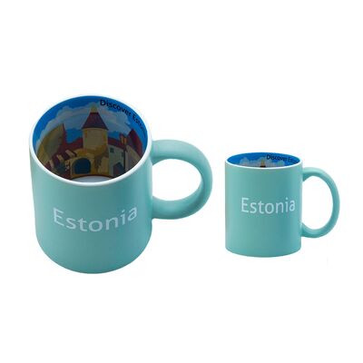 Calidad Taza de café de recuerdo con una decoración distintiva de calcomanía horneada, adecuada para recuerdos creativos de tiendas de turismo cultural. Fábrica