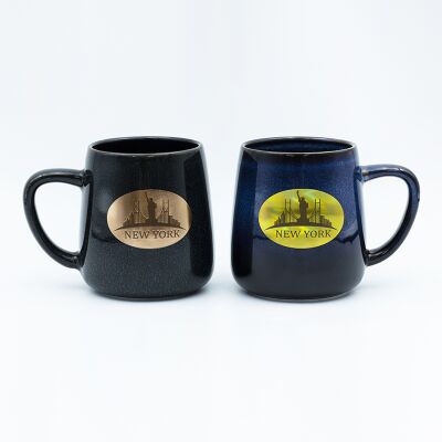 Qualità 550ml tazza di caffè in ceramica con laser e decal per negozio di souvenir Fabbrica