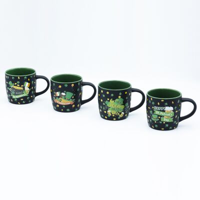 Kwaliteit 330 ml Dia 8,6*7,1 Cm 8,6 Cm St. Patrick's Day Koffiemokken OEM/ODM Voor culturele en toeristische creatieve winkel Fabriek