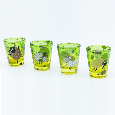Qualidade Atrações turísticas Taça Shamrock Com Duas Cores de Pulverização E Decalque Queimado Dia 4.9*3.5 Cm 6 Cm A 80 Ml Fábrica