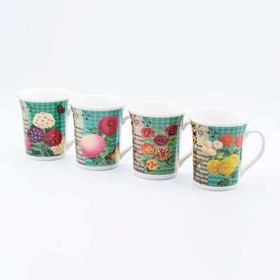 Qualität 410ml Sommer-Kaffeebecher mit aufgebranntem Dekor, Durchmesser 9,6*5,3cm, 10,8cmH, Design für Sammlerstücke, Kunde Fabrik