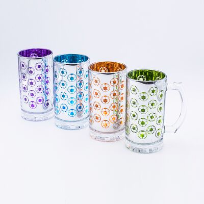 품질 높이 15cm 세라믹 450ml 기념 컵 컬러 스프레이 전기 도금 디자인 선물 가게 상품 공장