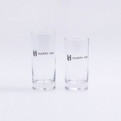 Jakość Dia 6.4*5.8cm 13.3cmH 280ml Markowy szklany kubek z nadrukiem, wypalany, z możliwością personalizacji fabryka