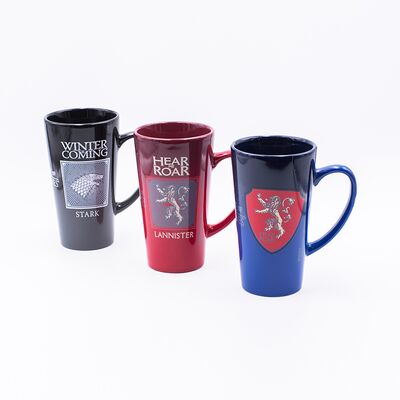 Kwaliteit Gecertificeerde mok van 450 ml met glazuur en decal, ideaal voor een souvenirwinkel. Fabriek