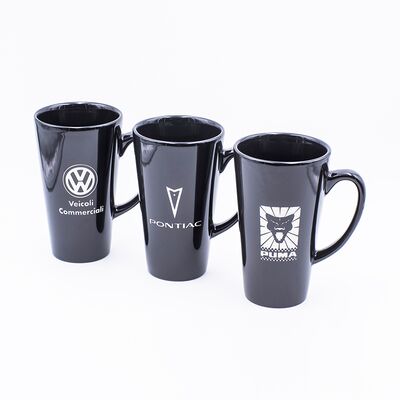 Chất lượng Cốc cà phê nhãn hiệu màu đen với kỹ thuật phun cát Dia8.9*5.8cm 15.2cm 450ml Dành cho người đam mê xe hơi nhà máy