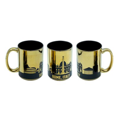 Qualité Tasse à café souvenir avec design électroplaqué et décalcomanie cuite au four 330ml pour le tourisme culturel, les souvenirs de magasins créatifs Usine