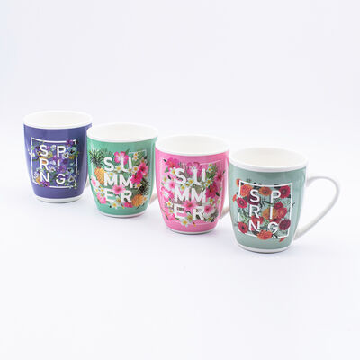 Quality ODM Two Tone Coffee Mug With Decal Fired Dia 8.2*5.5cm 9.7cmH 300ml Unique Design For Souvenir Store factory