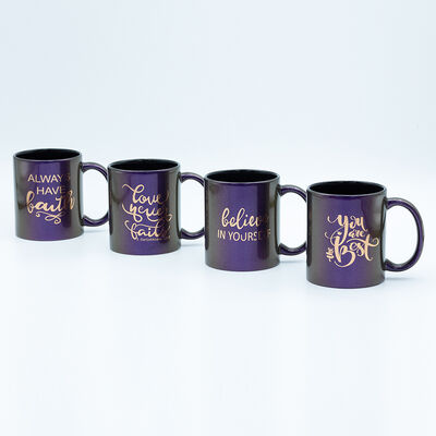 Quality 420ml Souvenir coffee mug with laser decal Dia 8.8*8.8cm 10.8cmH unique design for home goods store factory
