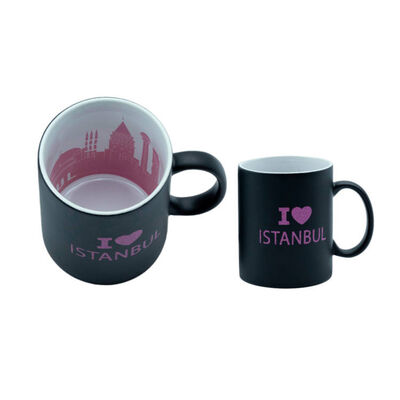 Qualità Tazza da caffè bicolore souvenir con decalcomania cotta e polvere scintillante, unica per vendita all'ingrosso di negozi di souvenir Fabbrica